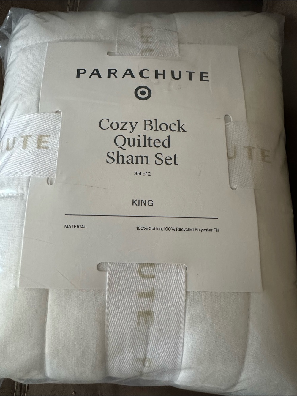 Parachute Cozy Block Quilted Sham Set - White